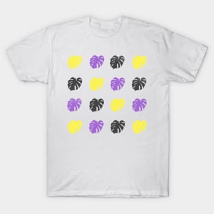 Monstera Deliciosa Leaves - Nonbinary Pride T-Shirt